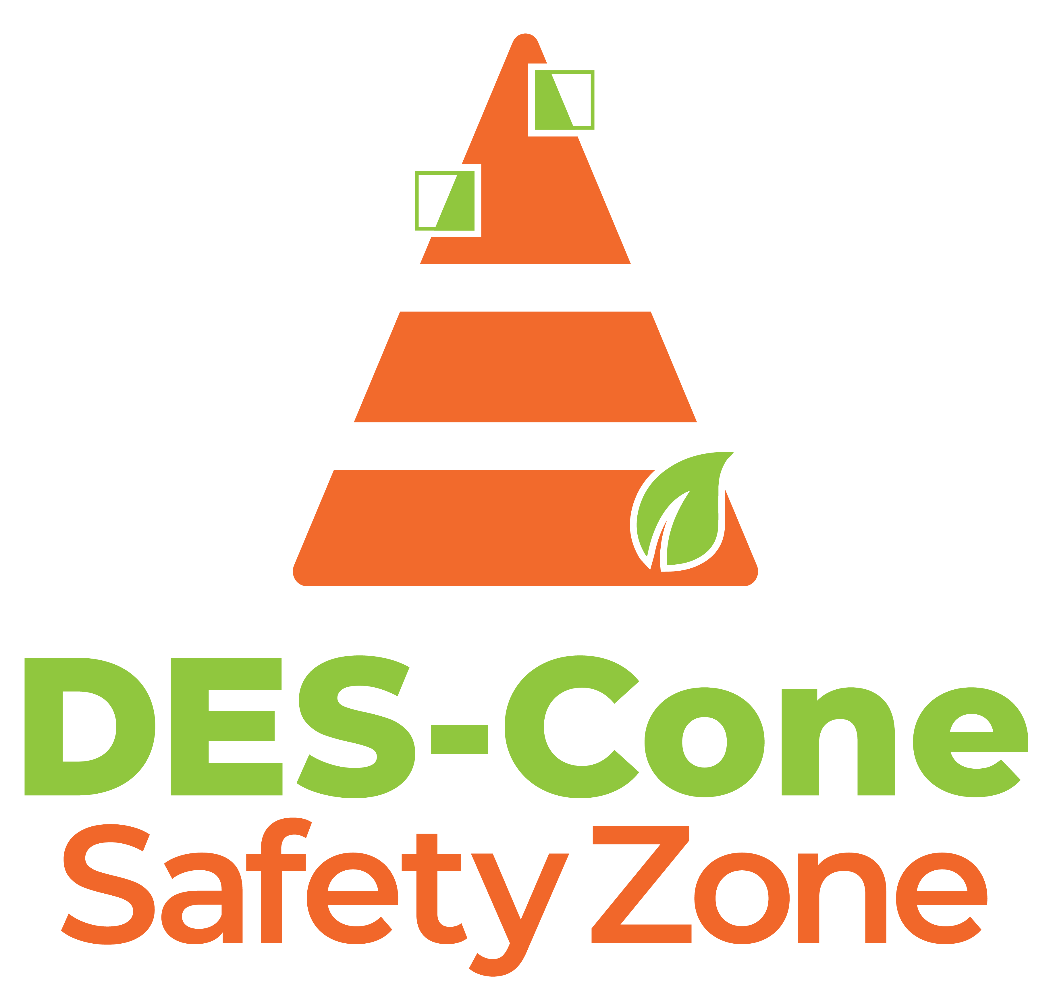 DES-Cone™ SafetyZone — orange cone and green leaf